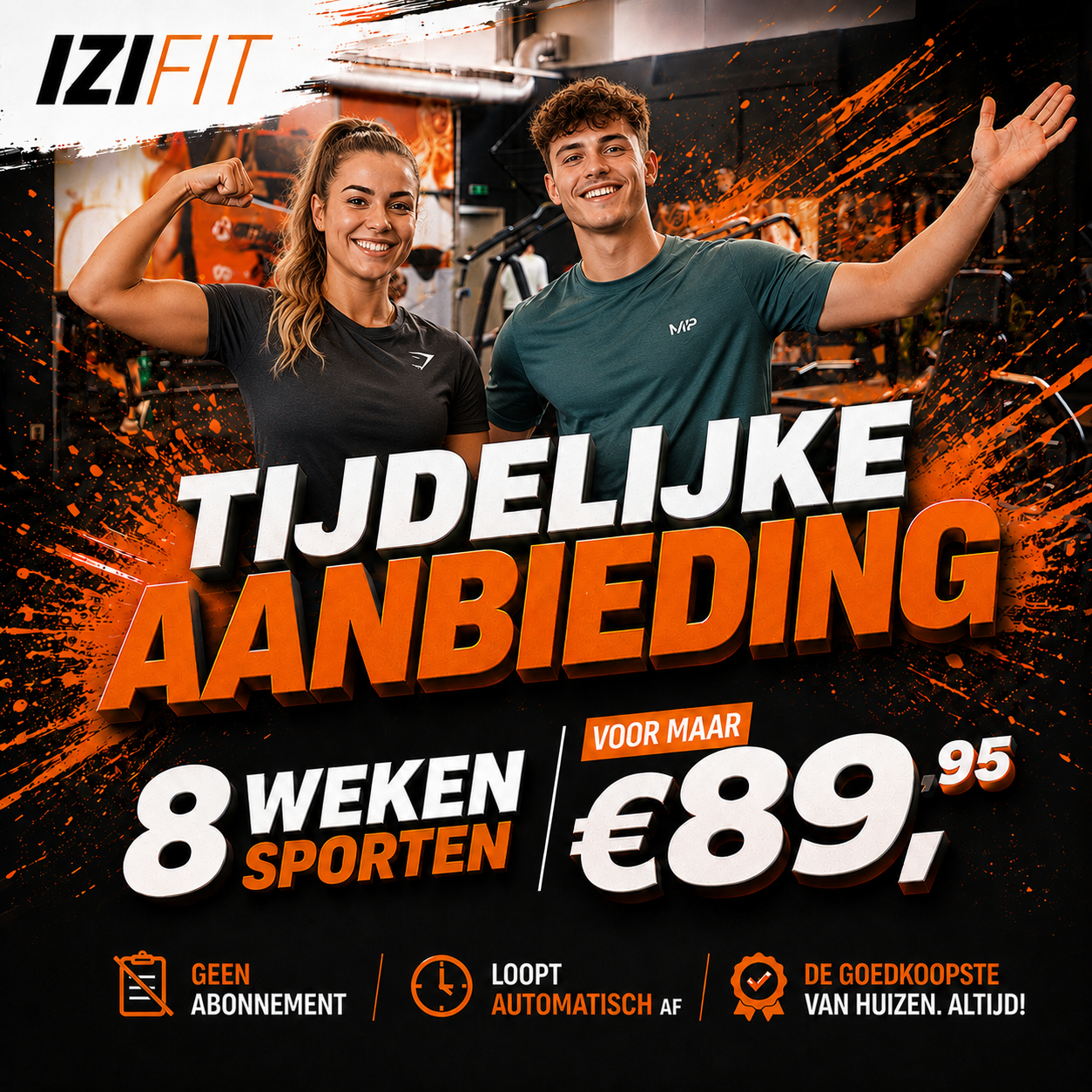 8 weken sporten actie | IZI Fitness Huizen